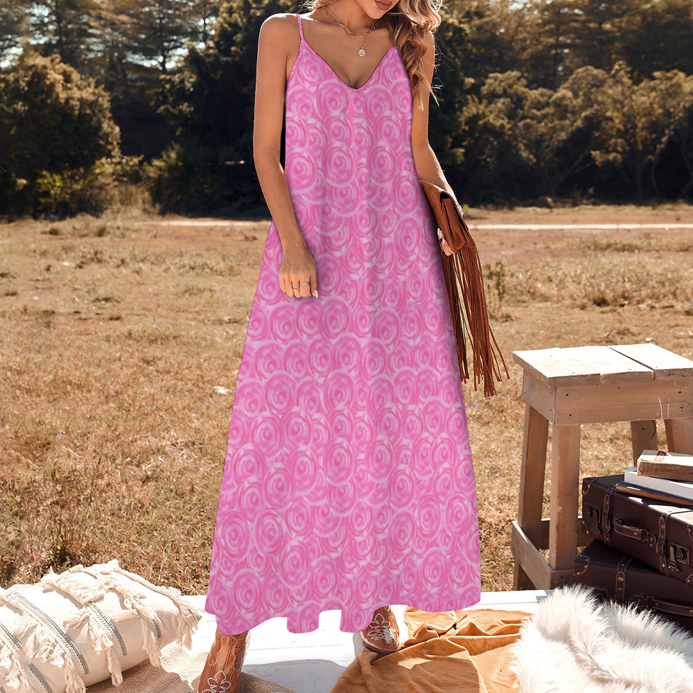 Pink Swirl Women's Summer Fashion Slip Dress