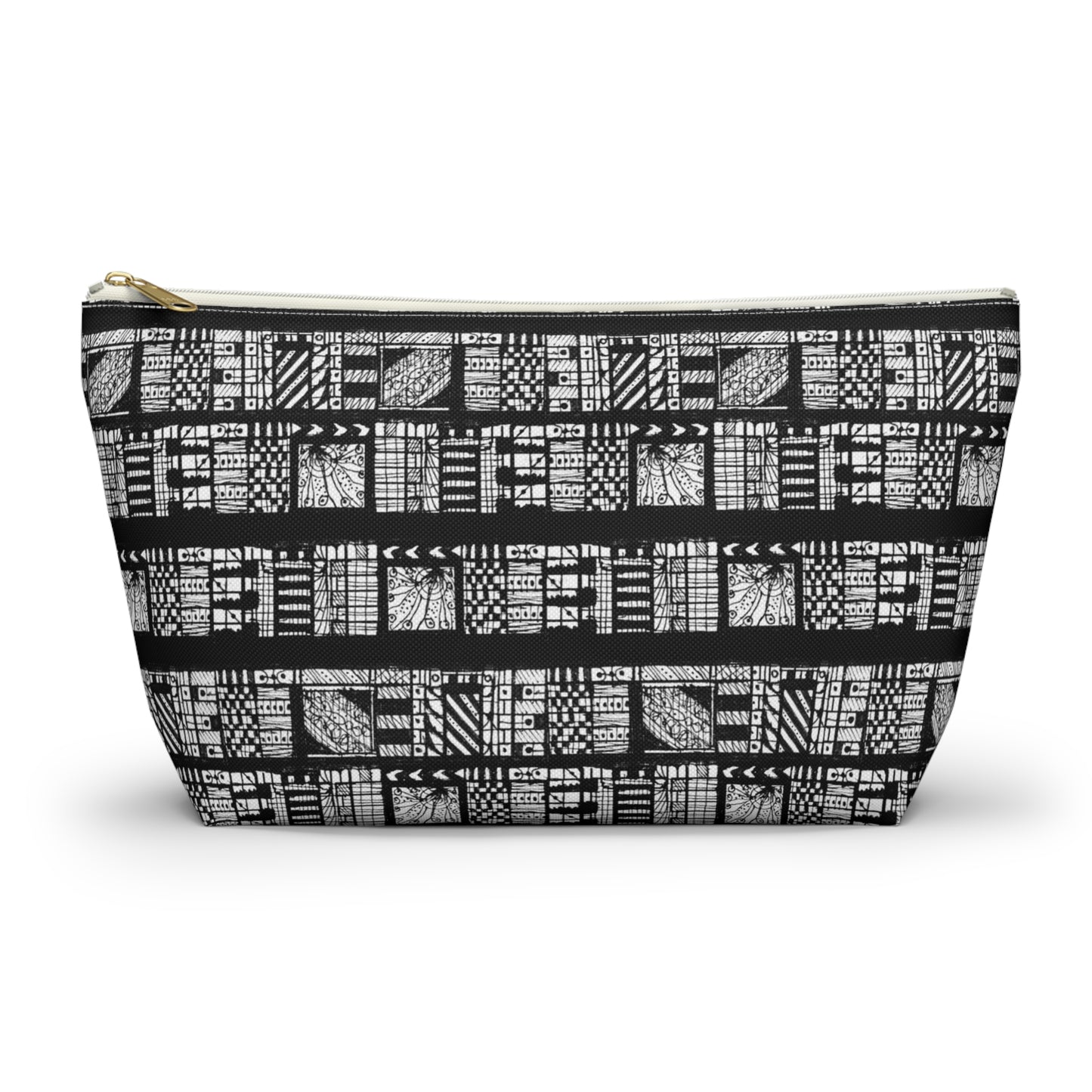 Tribal Black & White Accessory Pouch w T-bottom