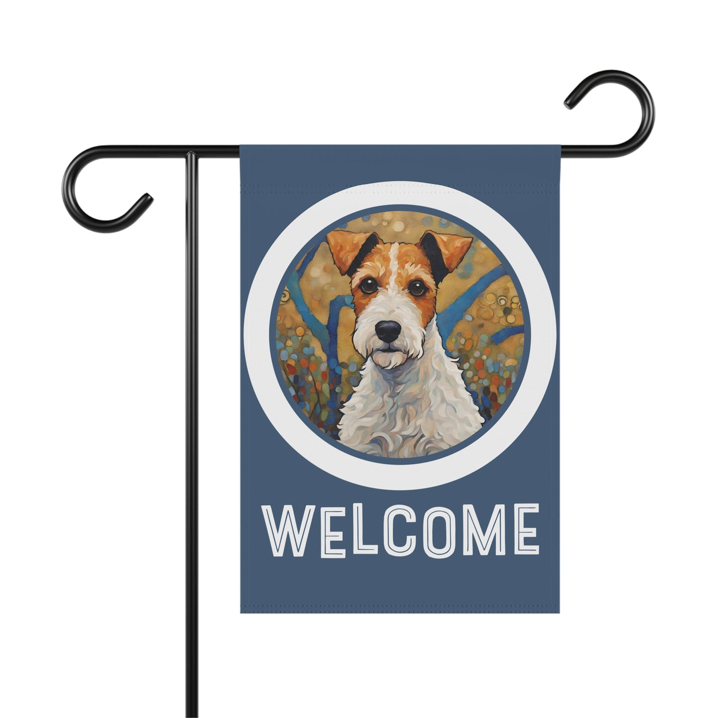 Fox Terrier Welcome 2-Sided Garden & House Flag/Banner