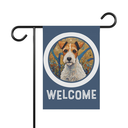 Fox Terrier Welcome 2-Sided Garden & House Flag/Banner