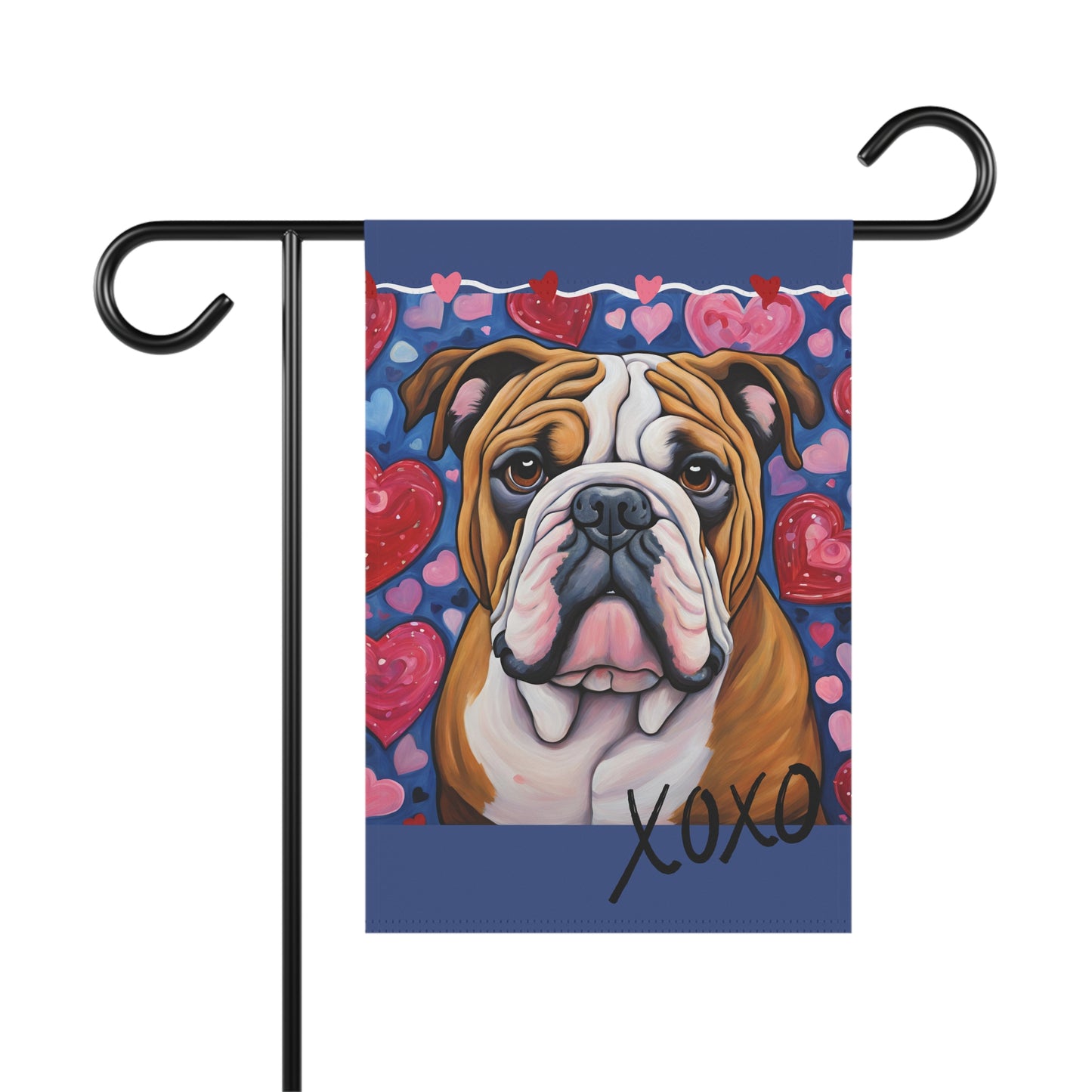 English Bulldog Valentine 2-Sided Garden & House Flag/Banner