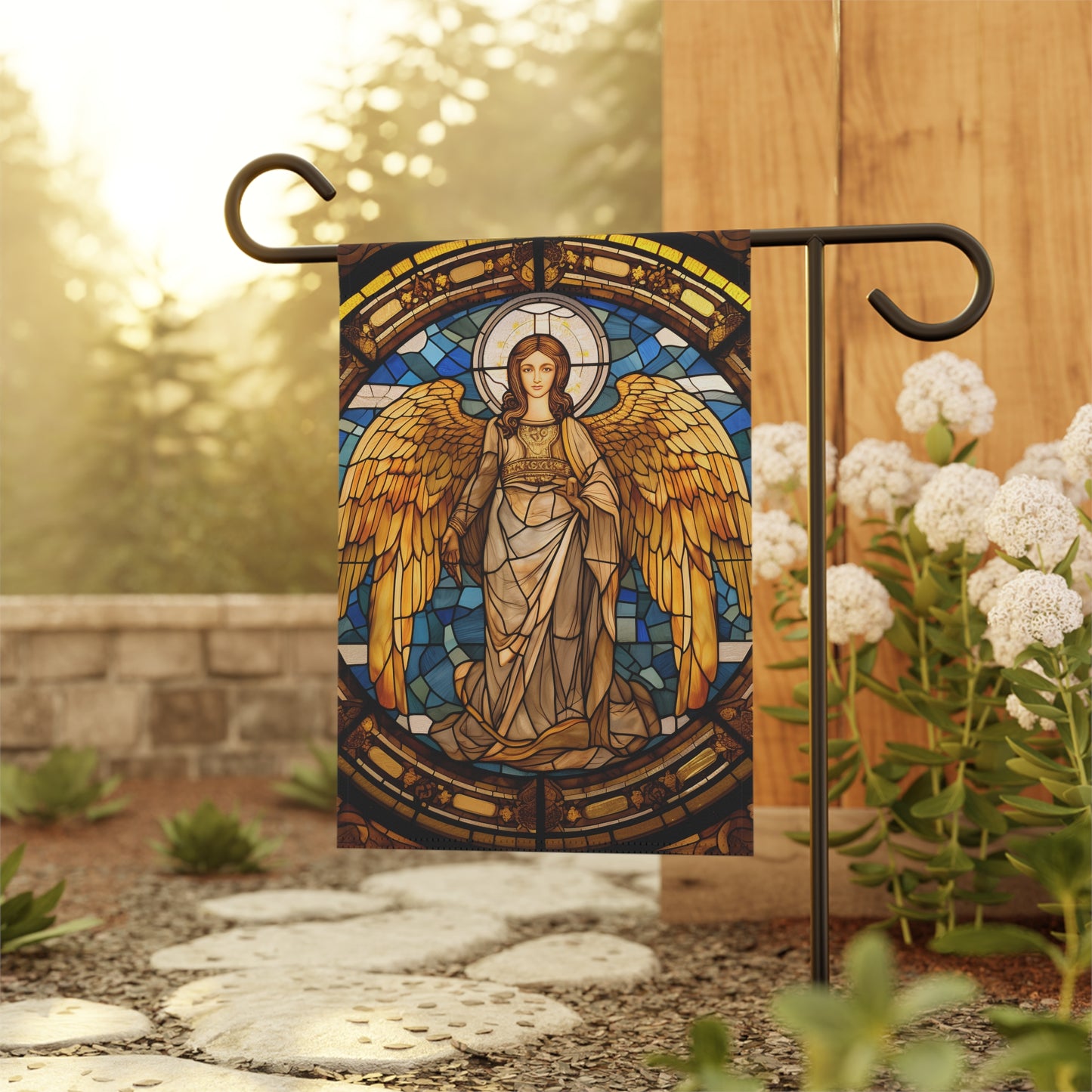 Stained Glass Angel(8) 2-Sided Garden & House Banner