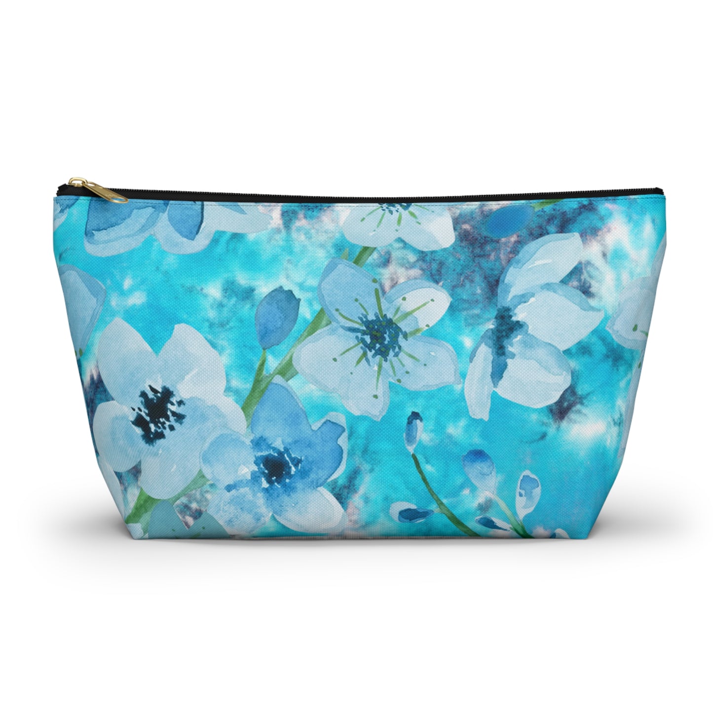 Nordic Floral Makeup Accessory Pouch w T-bottom