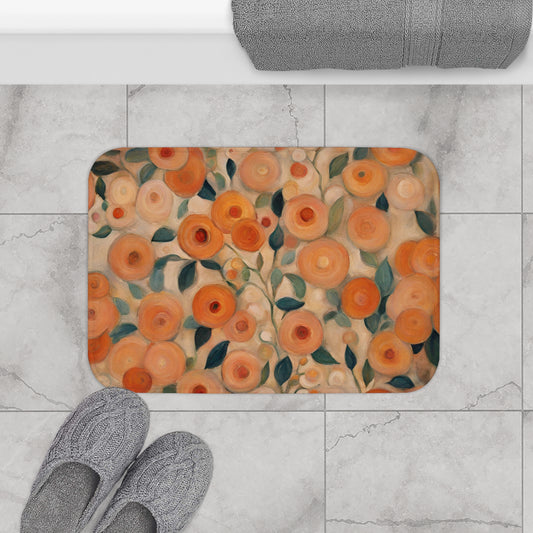 Citrus Floral Microfiber Bath Mat