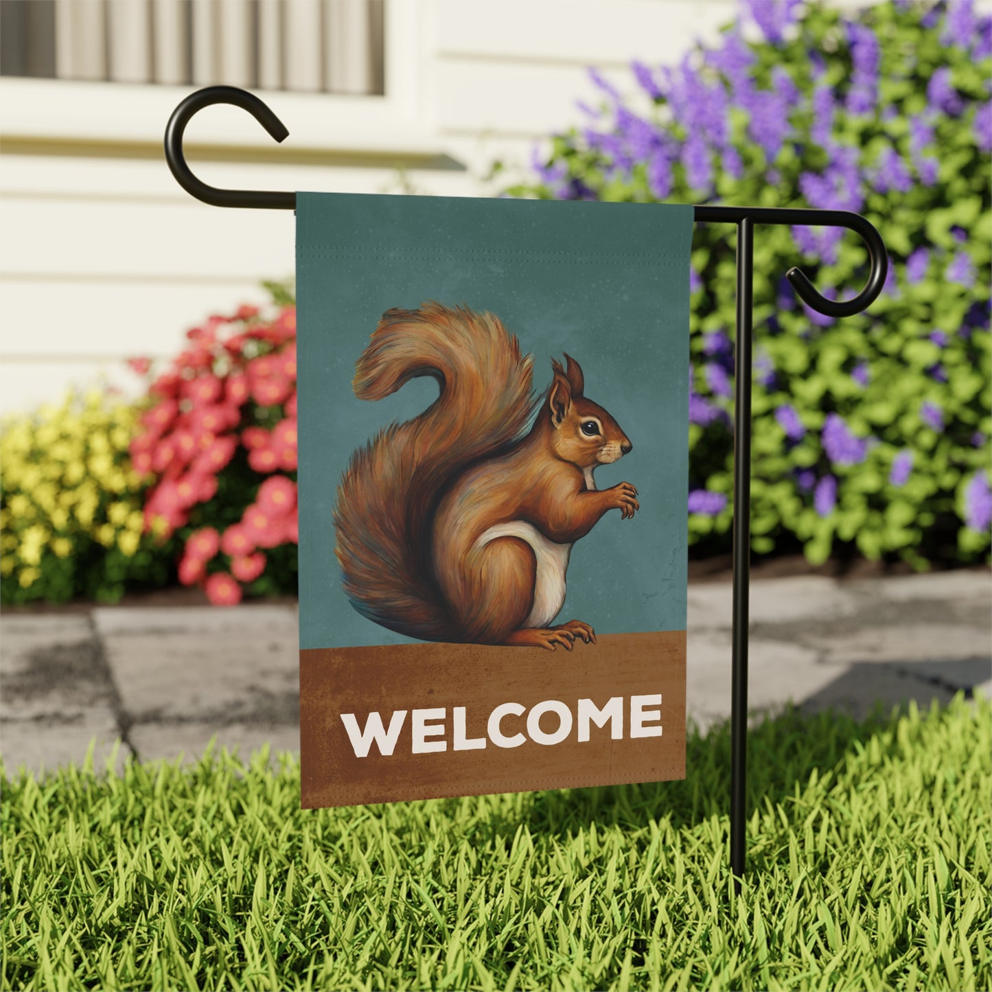 Squirrel Welcome 2-Sided Garden & House Flag/Banner