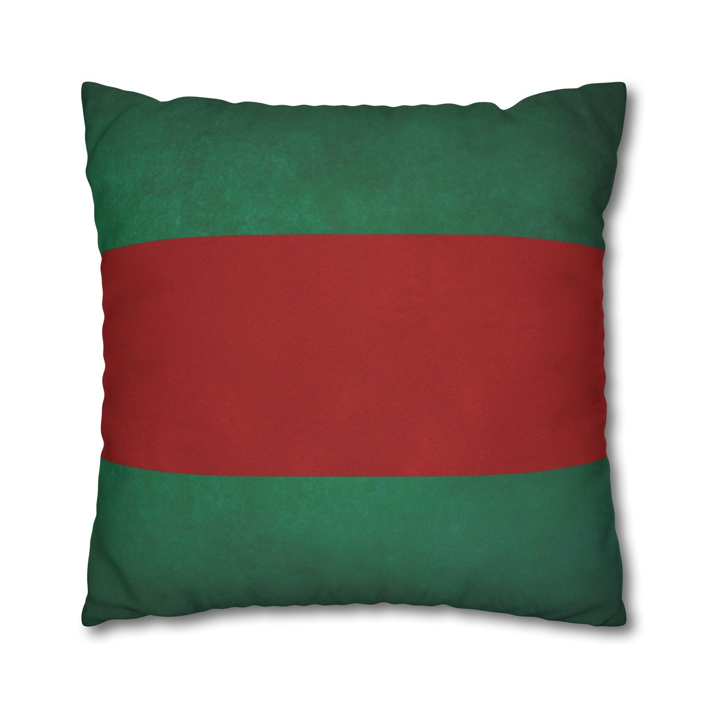 Merry Christmas Red & Green Square Poly Canvas Pillowcase