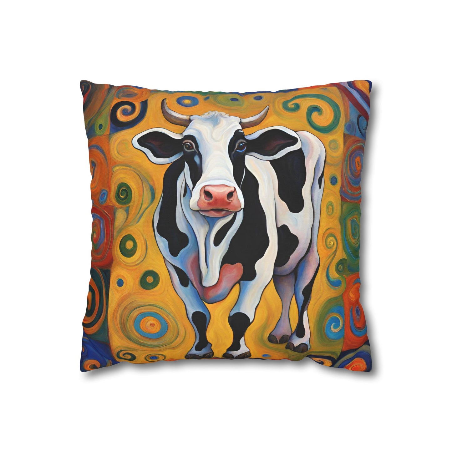 Moove It Cow Square Poly Canvas Pillowcase