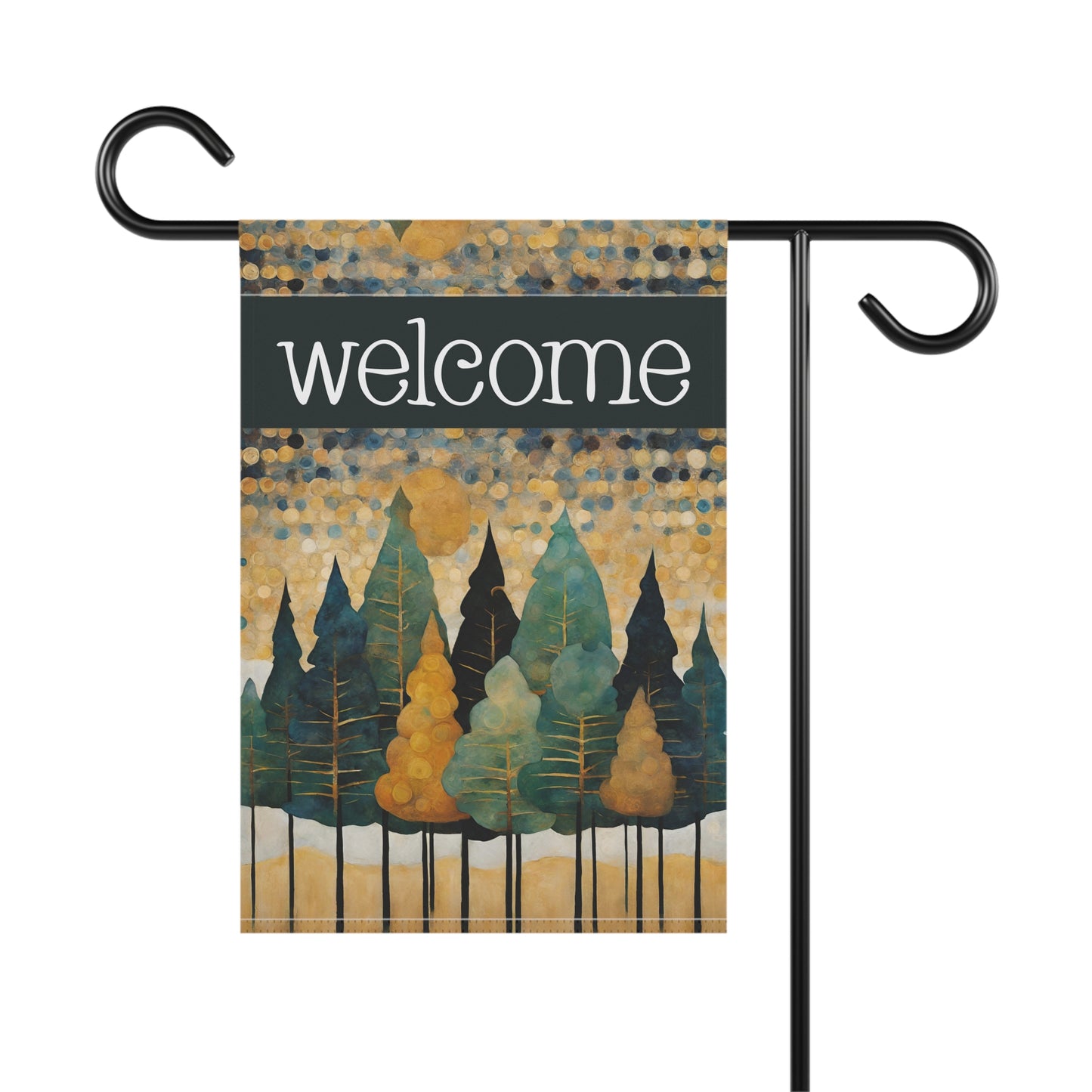 Pine Trees Welcome 2-Sided Garden & House Flag/Banner