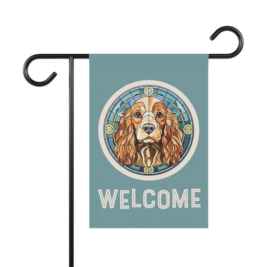 Cocker Spaniel Welcome 2-Sided Garden & House Flag/Banner