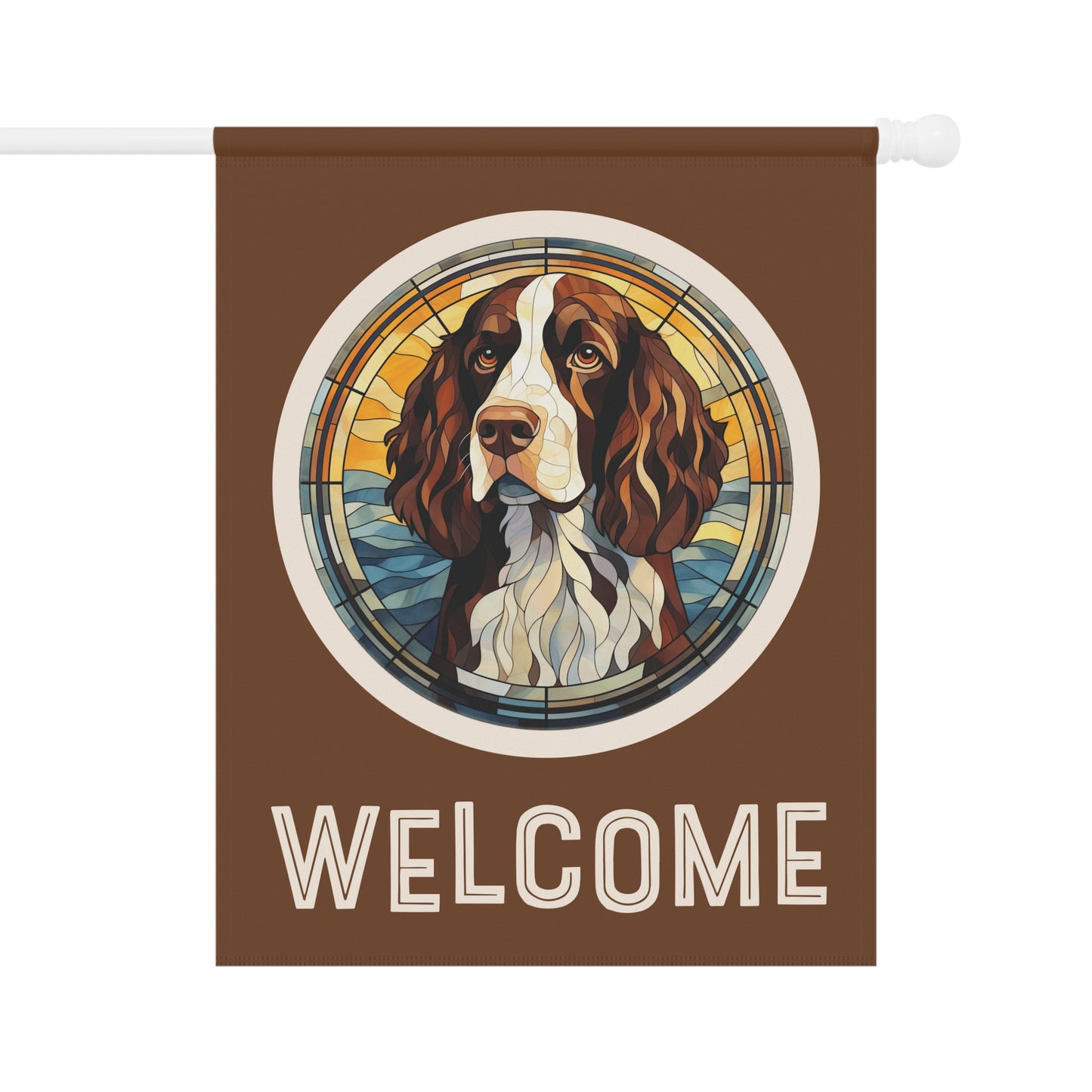 English Springer Spaniel Welcome 2-Sided Garden & House Flag/Banner