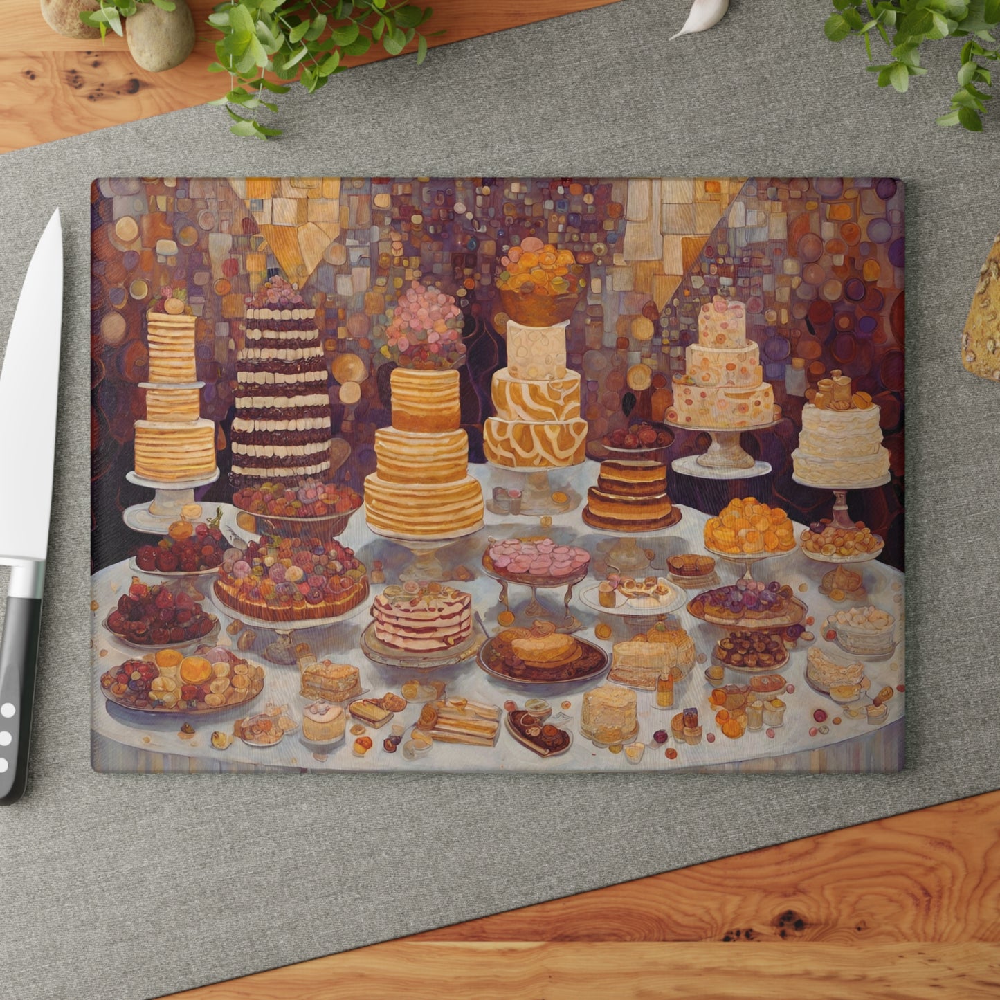 Desserts A Plenty Tempered Glass Cutting Board