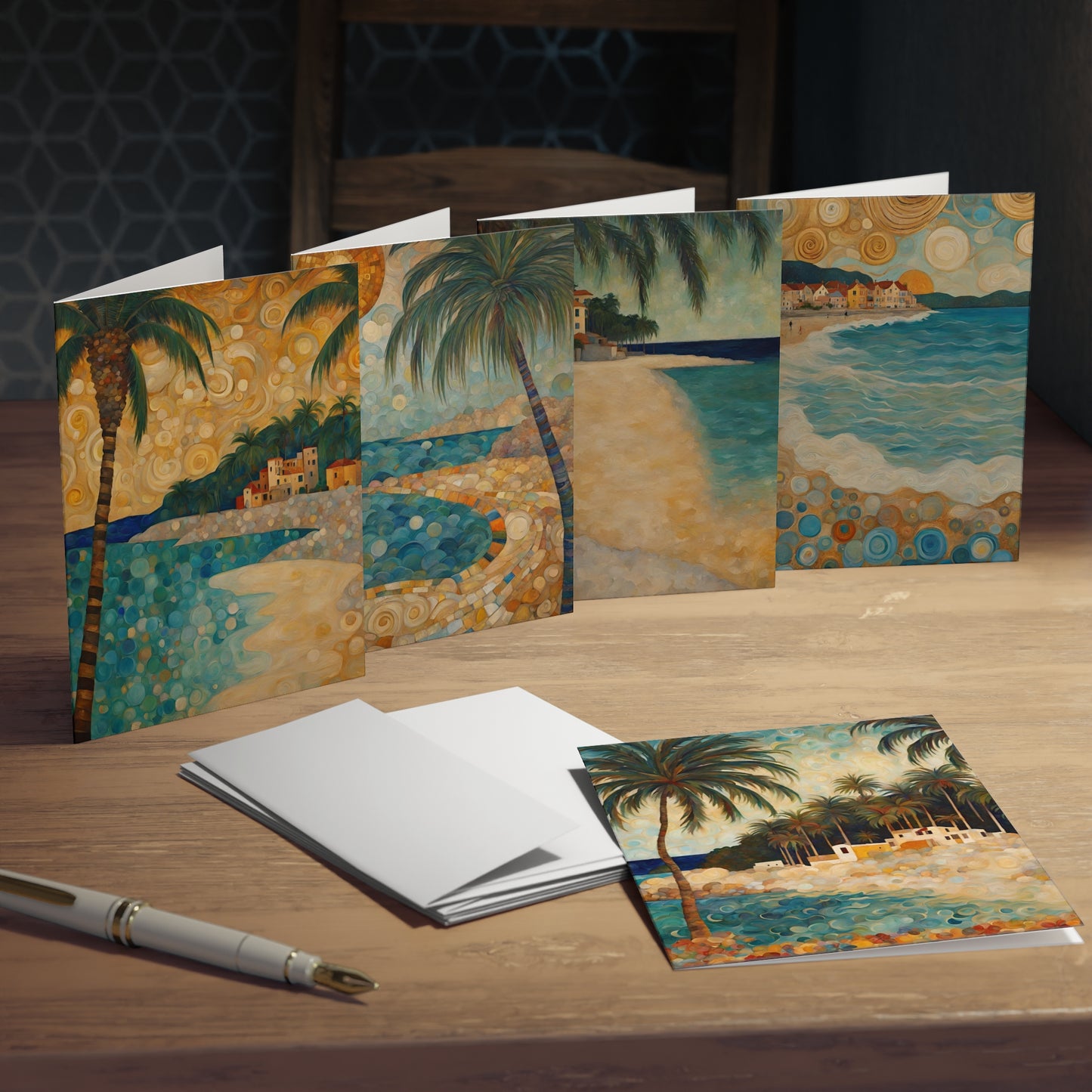 The Beach Greeting Cards- Blank Inside (5-Pack)