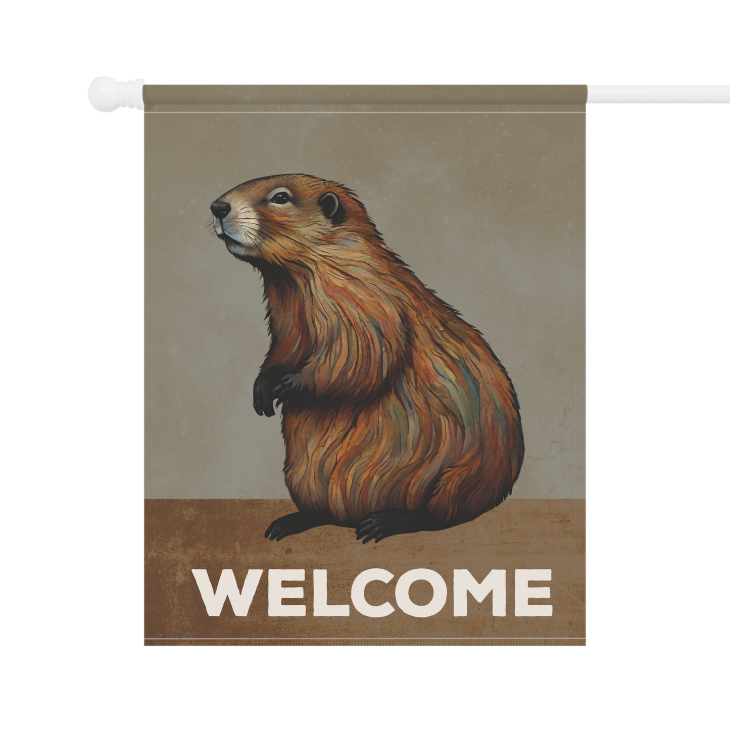 Marmot Welcome 2-Sided Garden & House Flag/Banner