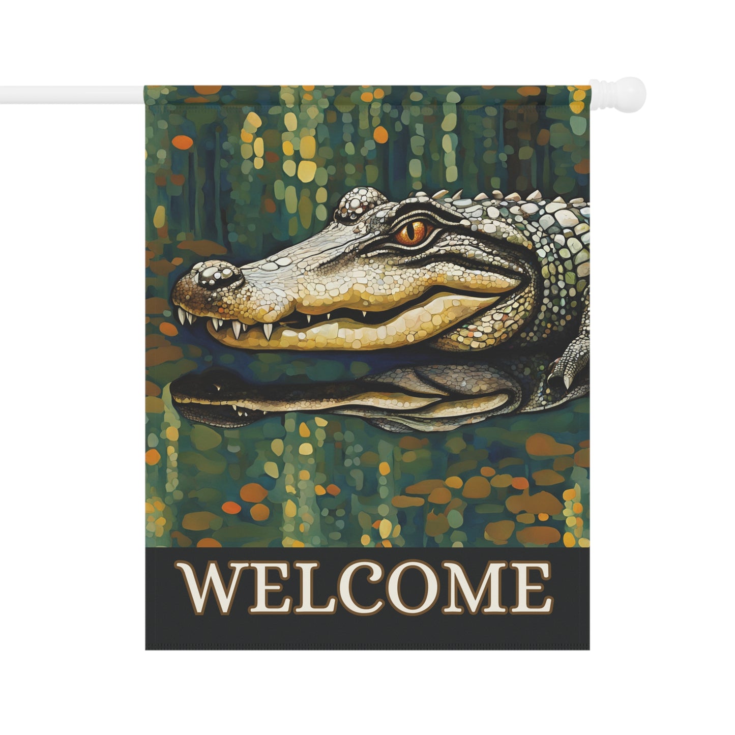 Alligator Welcome 2-Sided Garden & House Flag/Banner