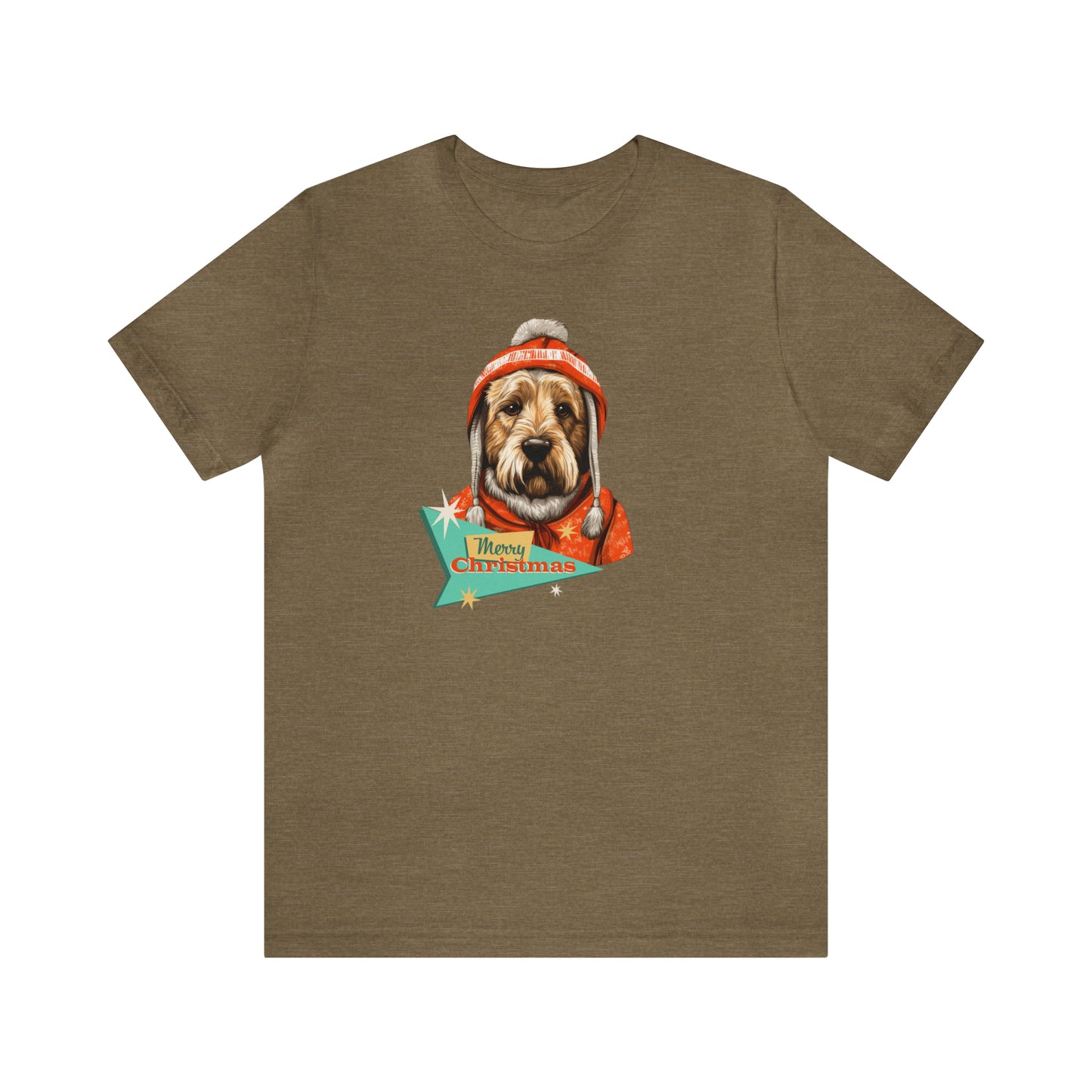 Soft Coated Wheaten Terrier Retro Merry Christmas Unisex Jersey Short Sleeve Tee