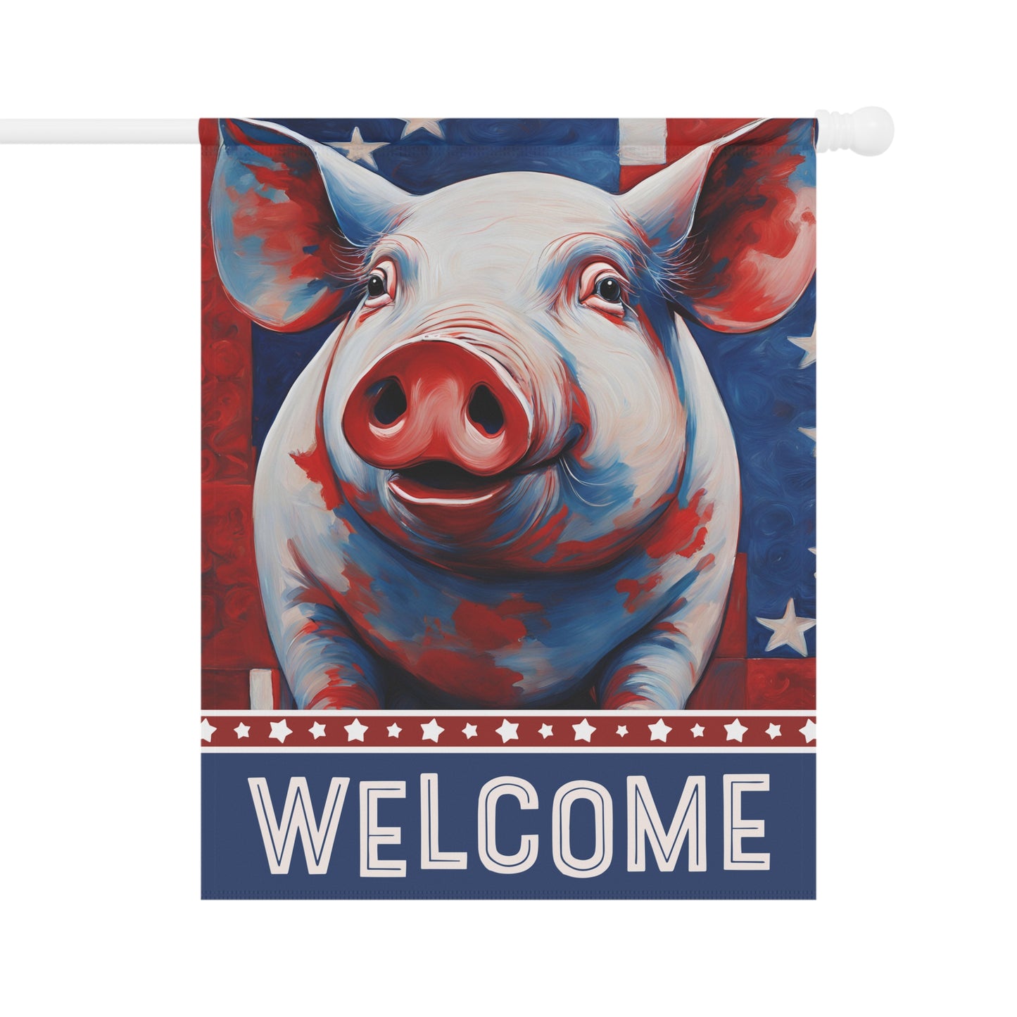 All American Pig Welcome 2-Sided Garden & House Flag/Banner