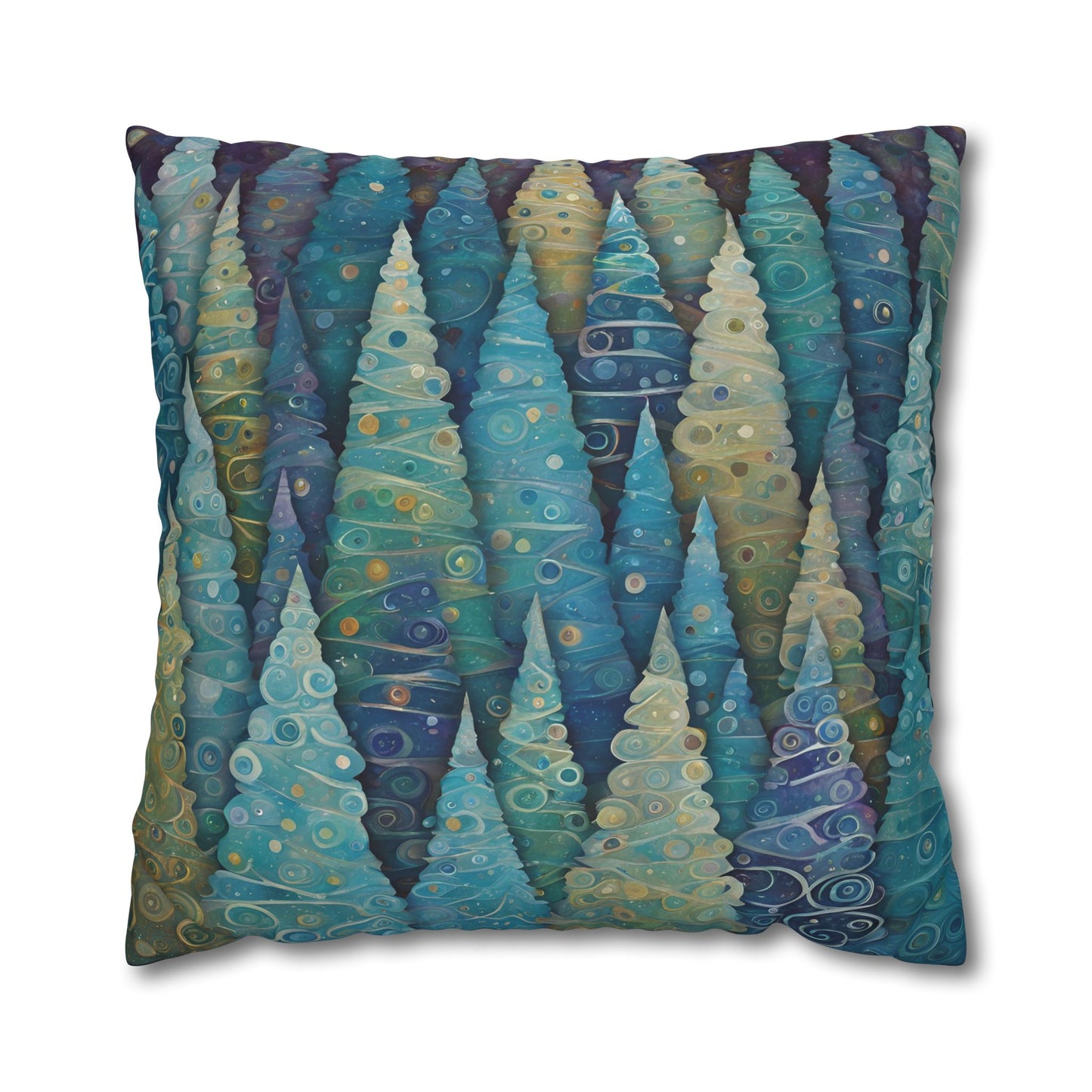 Cool Trees Square Poly Canvas Pillowcase