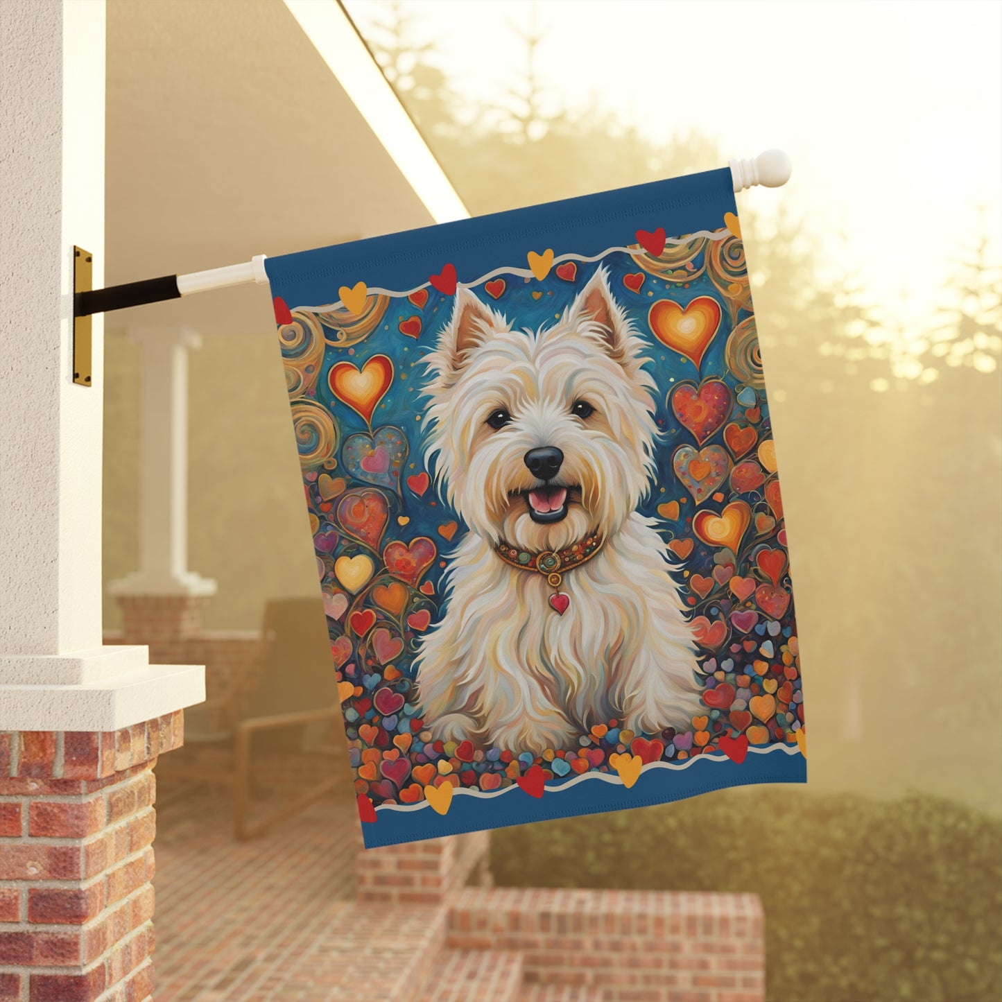 West Highland Terrier Valentine 2-Sided Garden & House Flag/Banner