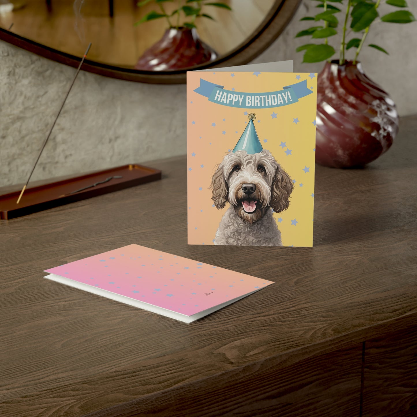 Labradoodle Happy Birthday 5 x 7 Greeting Cards (10 Pack)