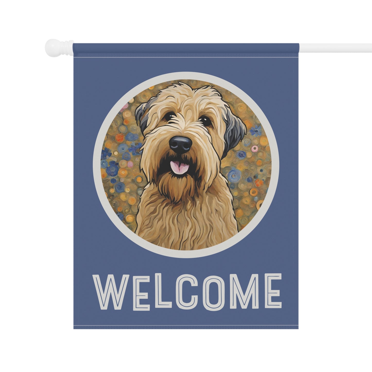 Wheaten Terrier Welcome 2-Sided Garden & House Flag/Banner