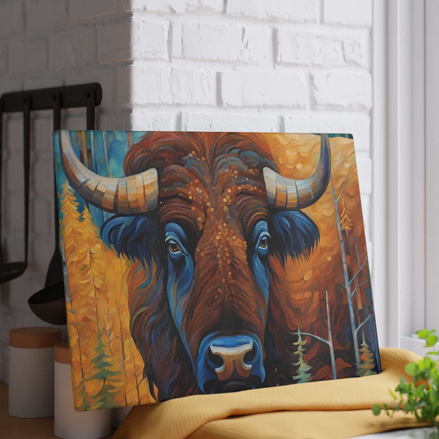 Rocky Mountain Bison Tempered Glass Cutting Board