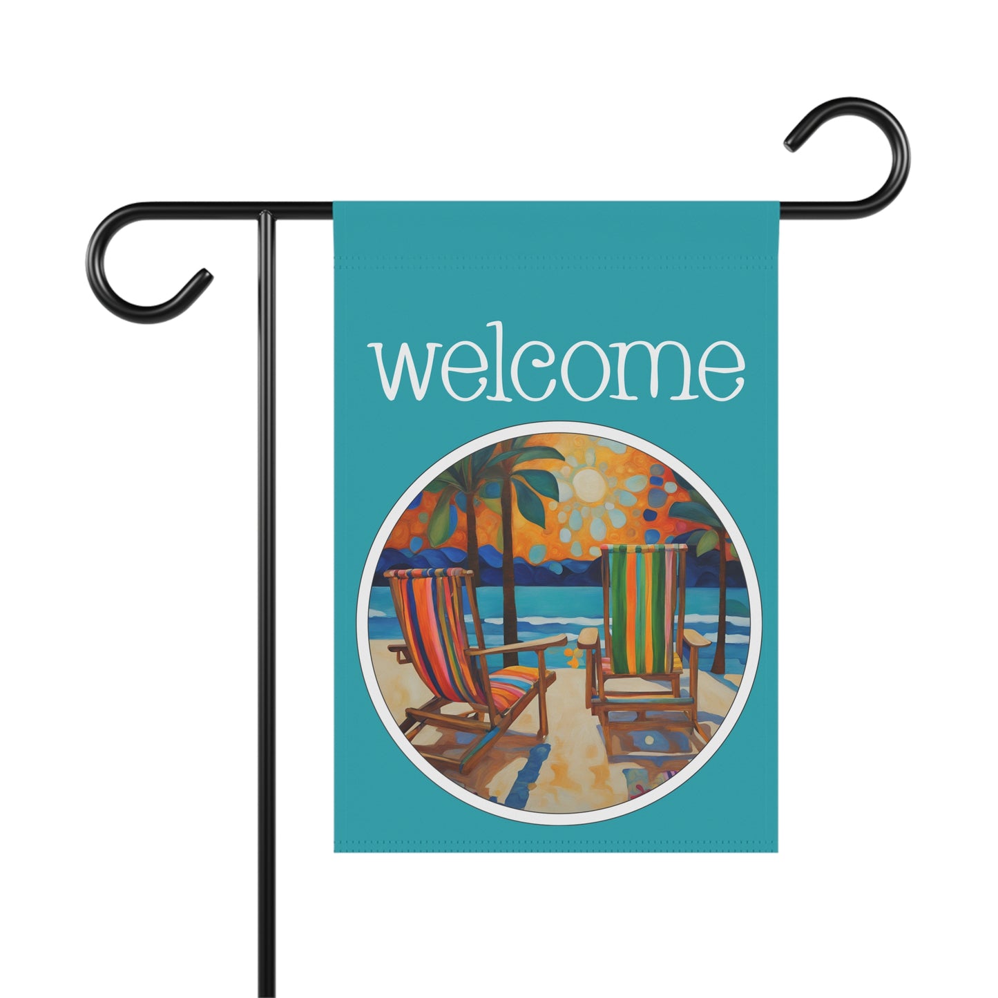 Beachside Welcome 2-Sided Garden & House Flag/Banner