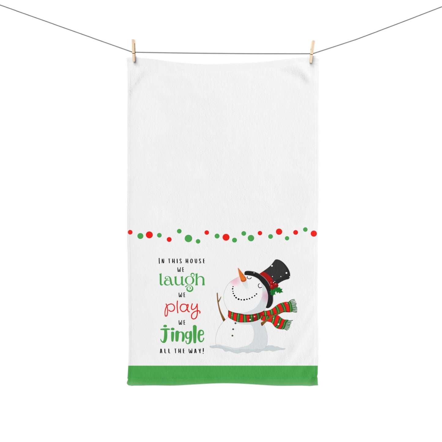 Laugh Play Jingle Snowman Hand Towel