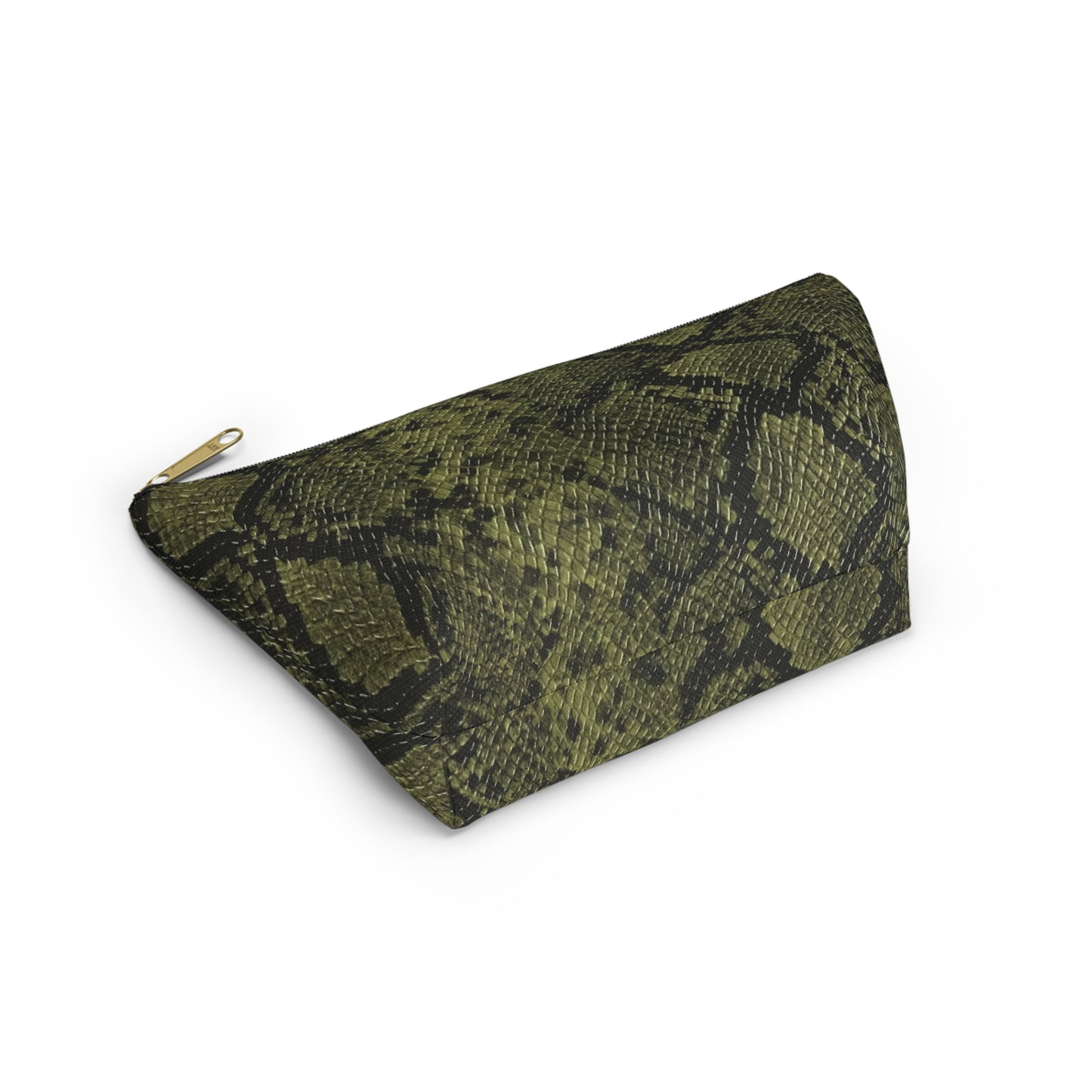 Faux Python in Green Accessory Pouch w T-bottom