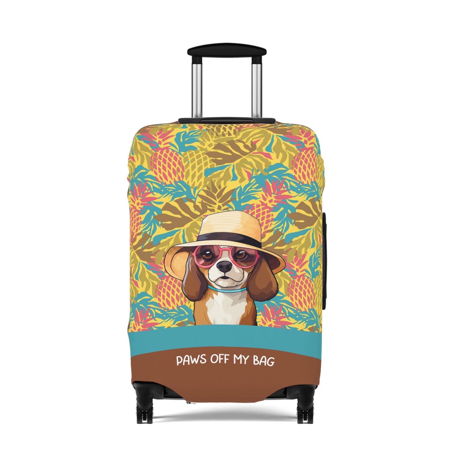 Beagle in Hat & Glasses Paws Off My Bag Luggage Cover