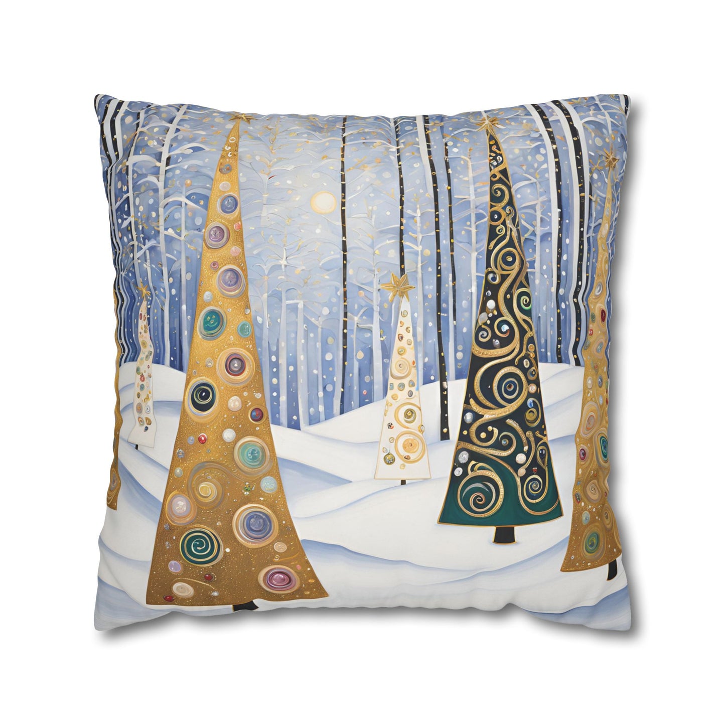 Christmas Tree Frills Square Poly Canvas Pillowcase