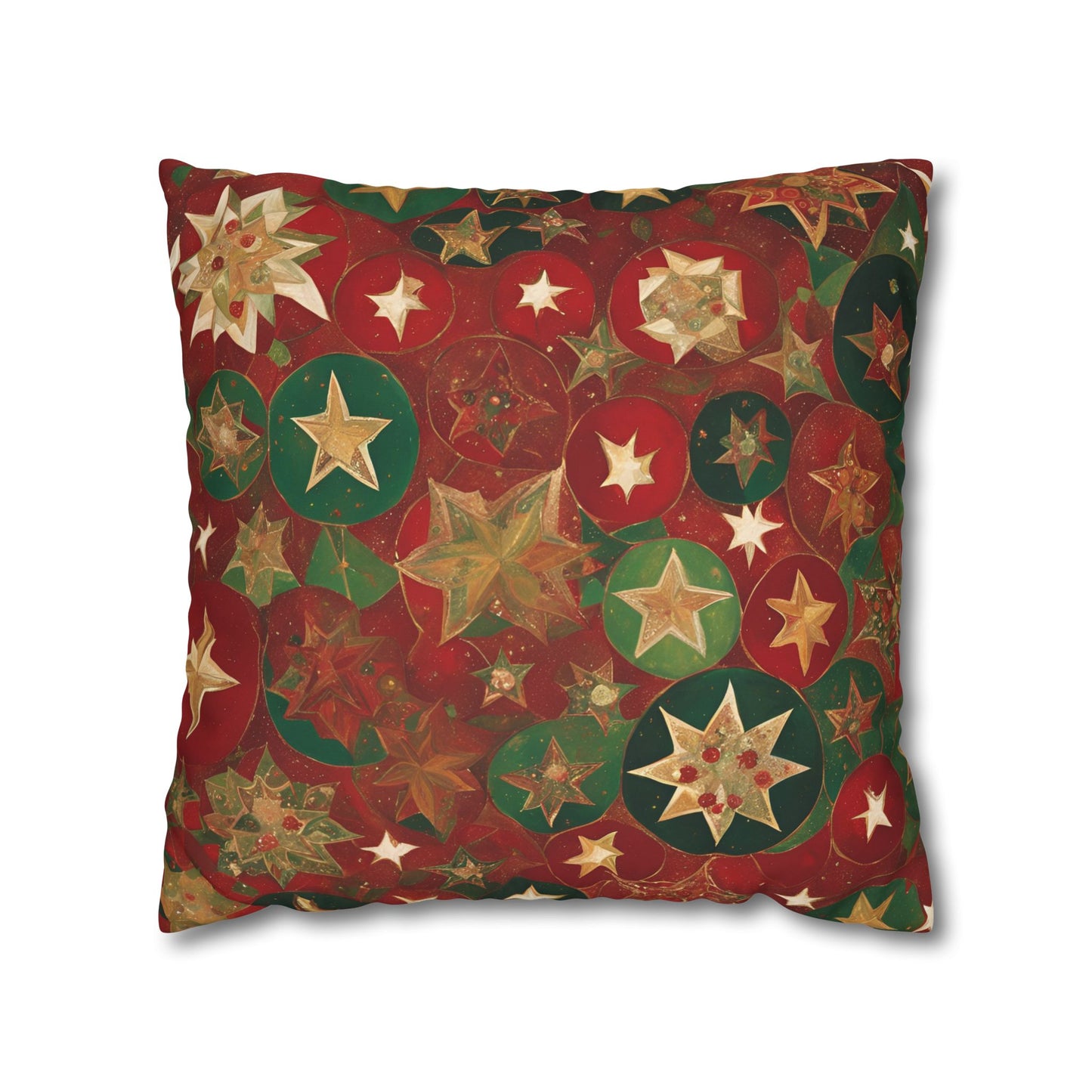 Holidaze Starz Square Poly Canvas Pillowcase