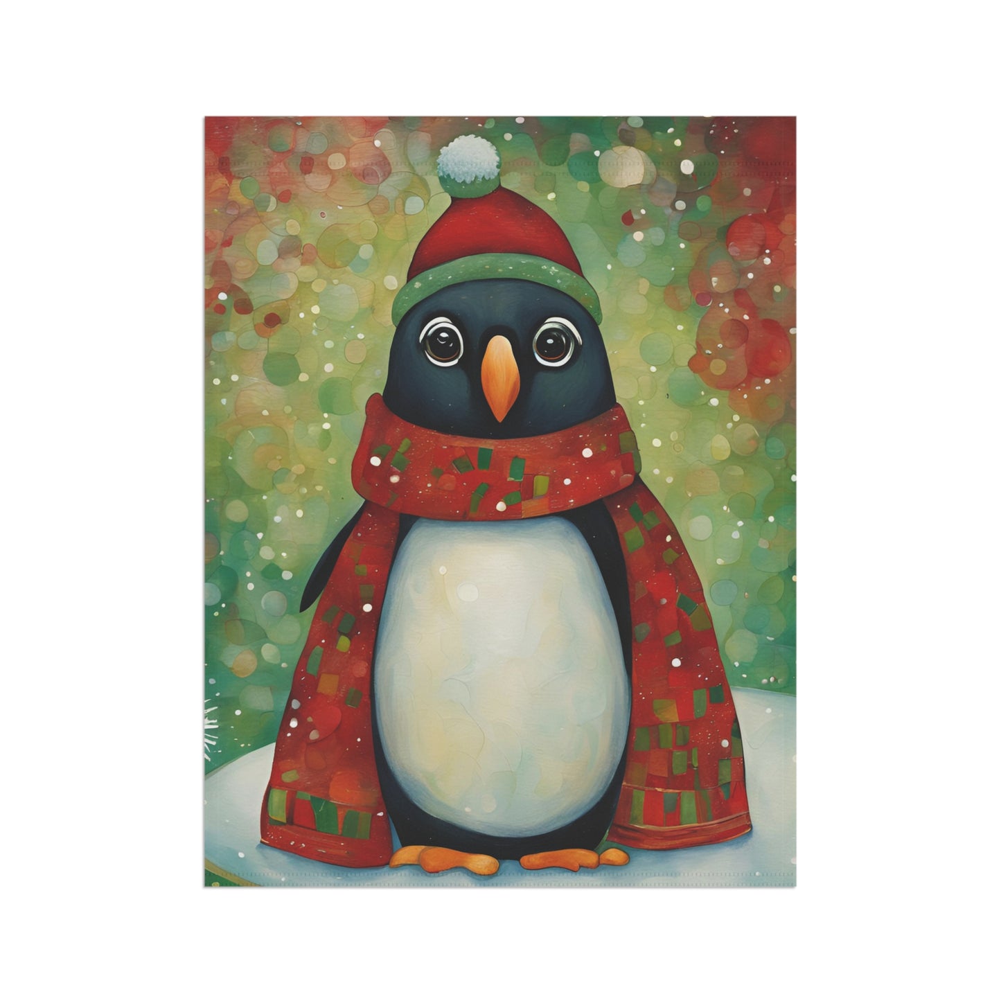 Christmas Penguin 2-Sided Garden & House Flag/Banner