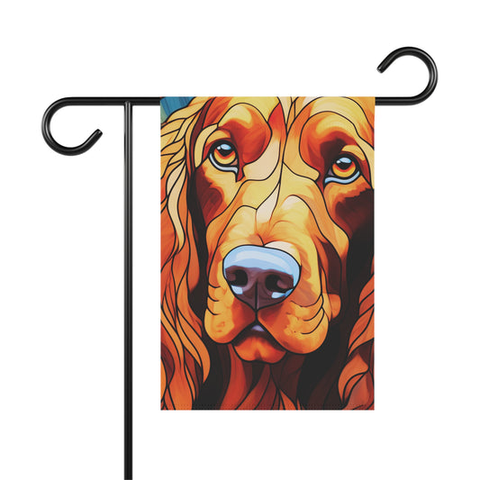 Irish Setter Face Stained Glass Look 2-Sided Garden & House Flag/Banner