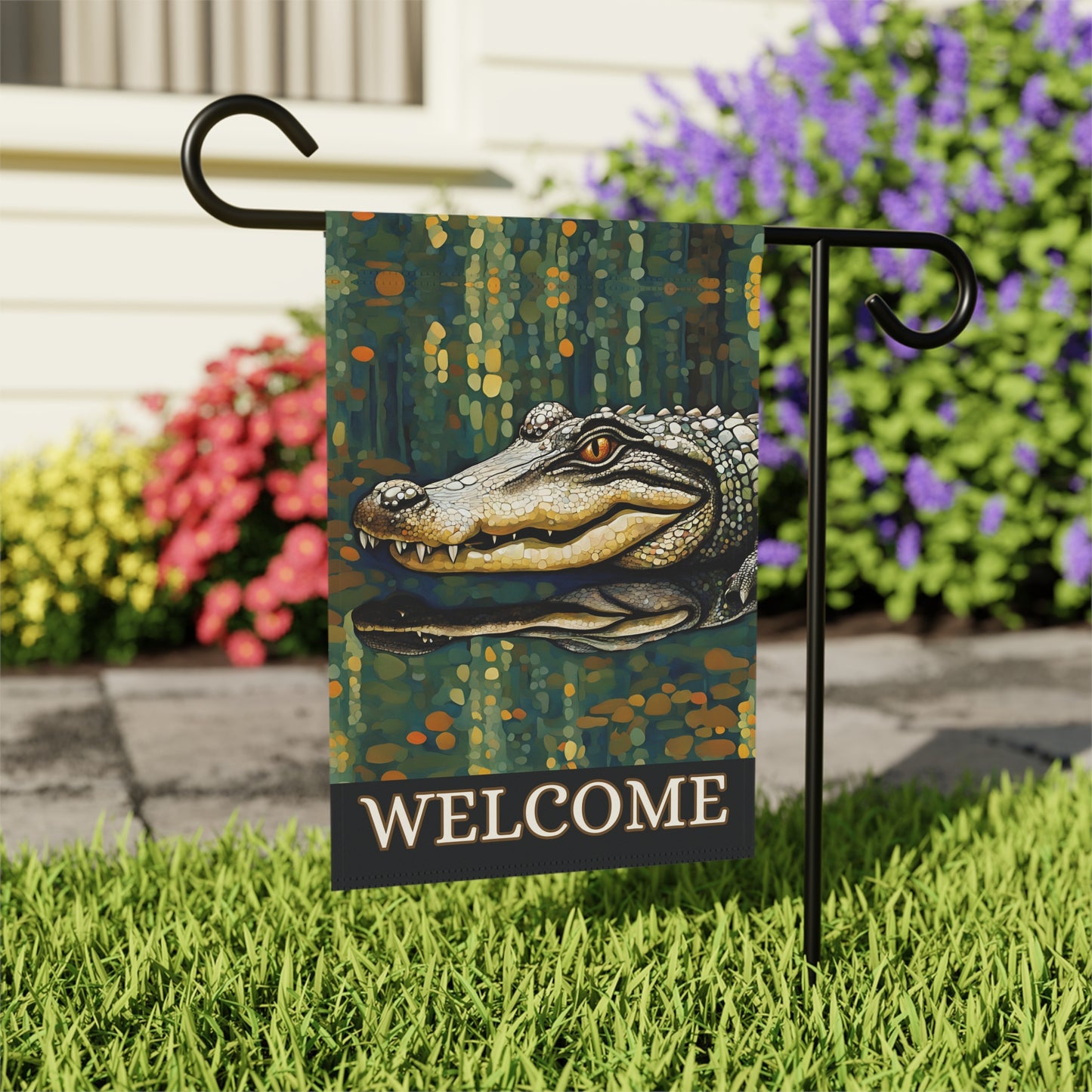 Alligator Welcome 2-Sided Garden & House Flag/Banner