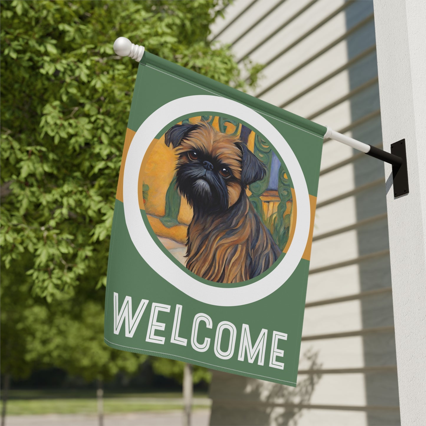 Brussels Griffon Welcome 2-Sided Garden & House Flag/Banner