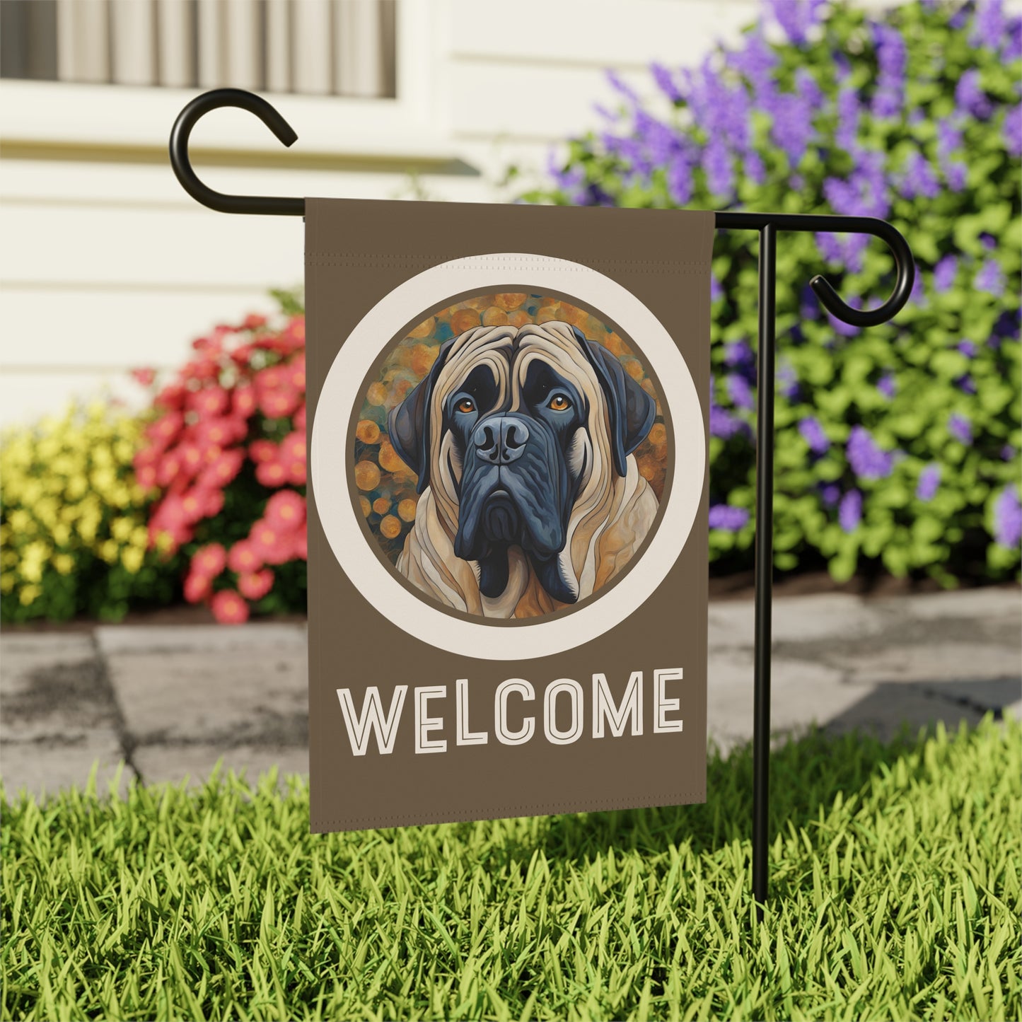 Mastiff Welcome 2-Sided Garden & House Flag/Banner