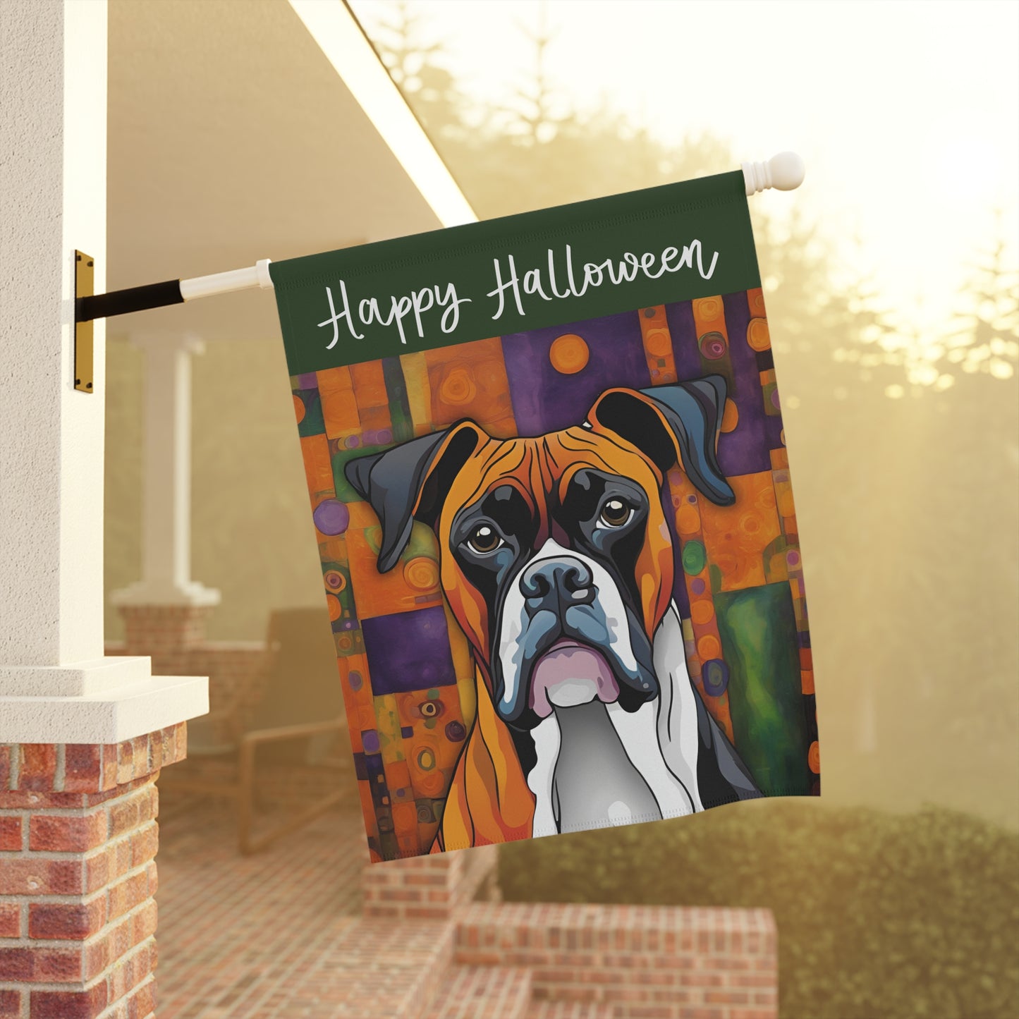 Boxer Happy Halloween 2-Sided Garden & House Flag/Banner