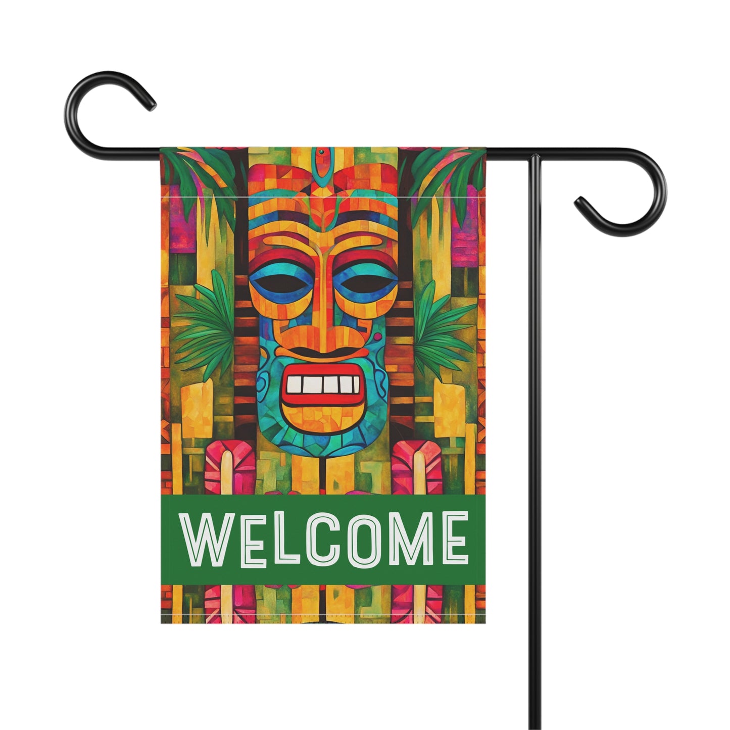 Tiki Burt Welcome 2-Sided Garden & House Flag/Banner