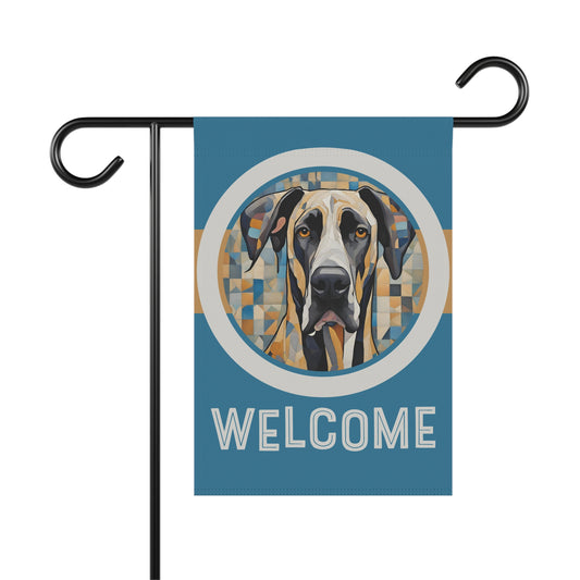 Great Dane Welcome 2-Sided Garden & House Flag/Banner