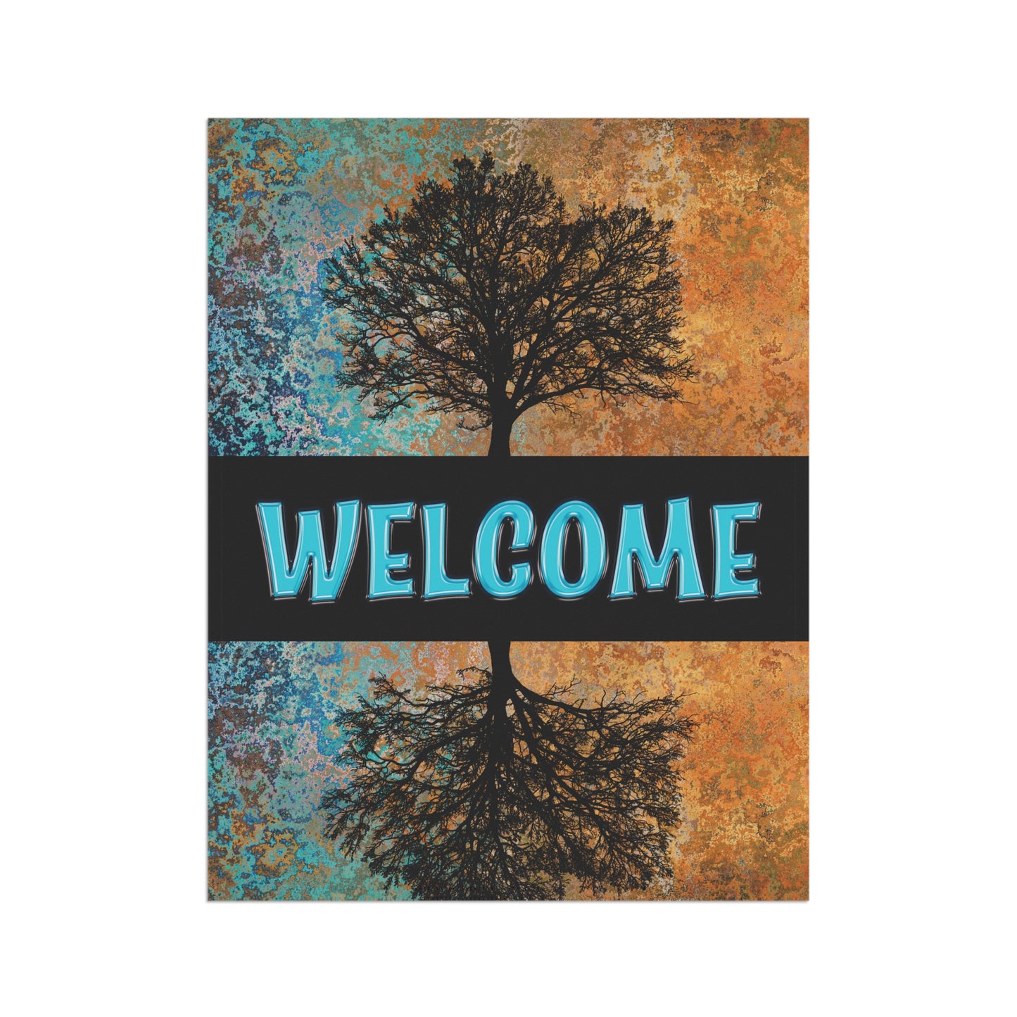 Allington Tree Reflection Welcome 2-Sided Garden & House Flag/Banner