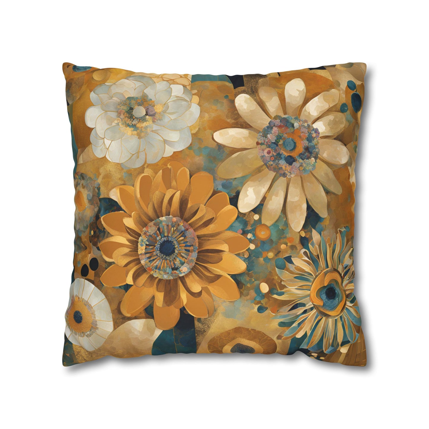 Turnkey Floral Square Poly Canvas Pillowcase