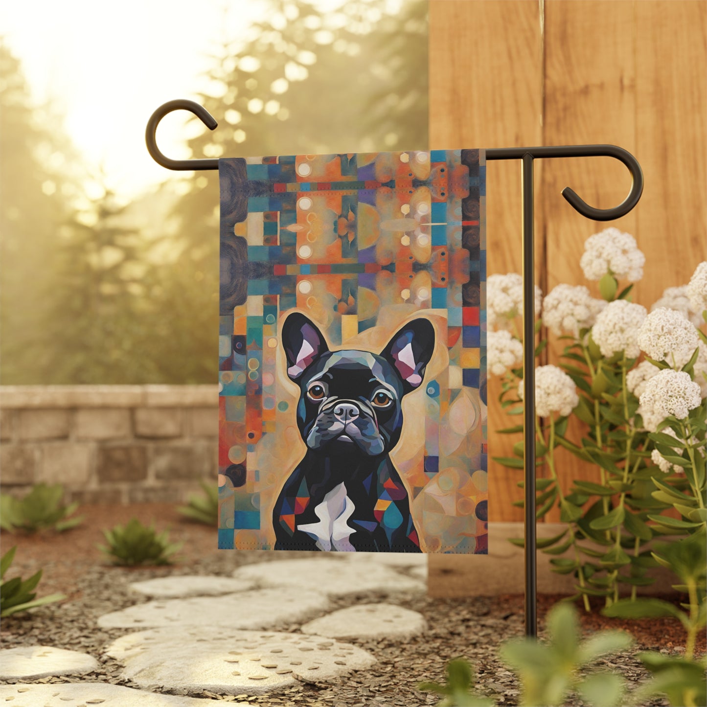 Funky French Bulldog 2-Sided Garden & House Flag/Banner