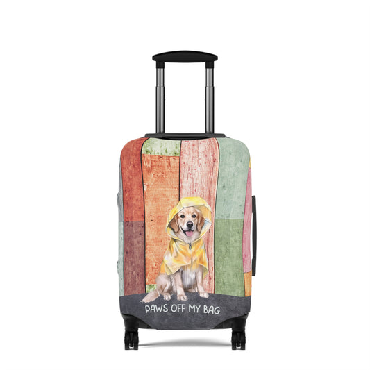 Golden Retriever in Raincoat Paws Off My Bag Luggage Cover