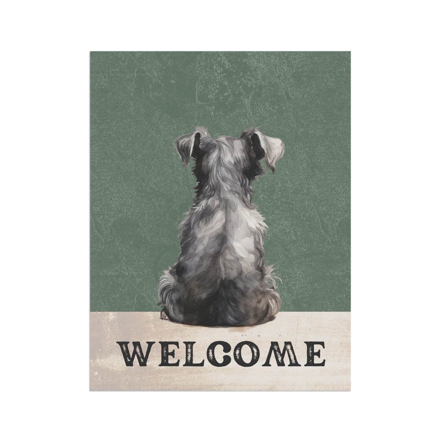 Miniature Schnauzer Welcome 2-Sided Garden & House Flag/Banner