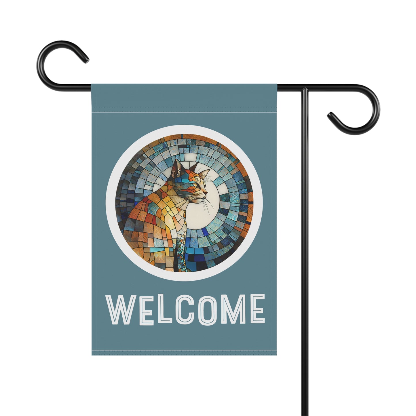 Patchwork Cat Welcome 2-Sided Garden & House Flag/Banner