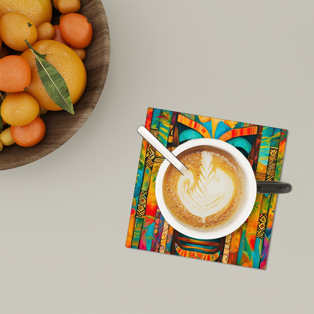 Tiki Fun Square Ceramic Coasters Set of 6