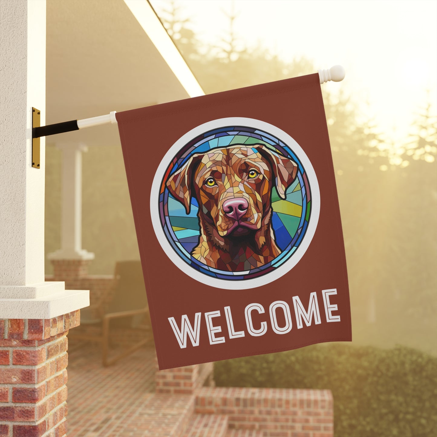 Chesapeake Bay Retriever Welcome 2-Sided Garden & House Flag/Banner