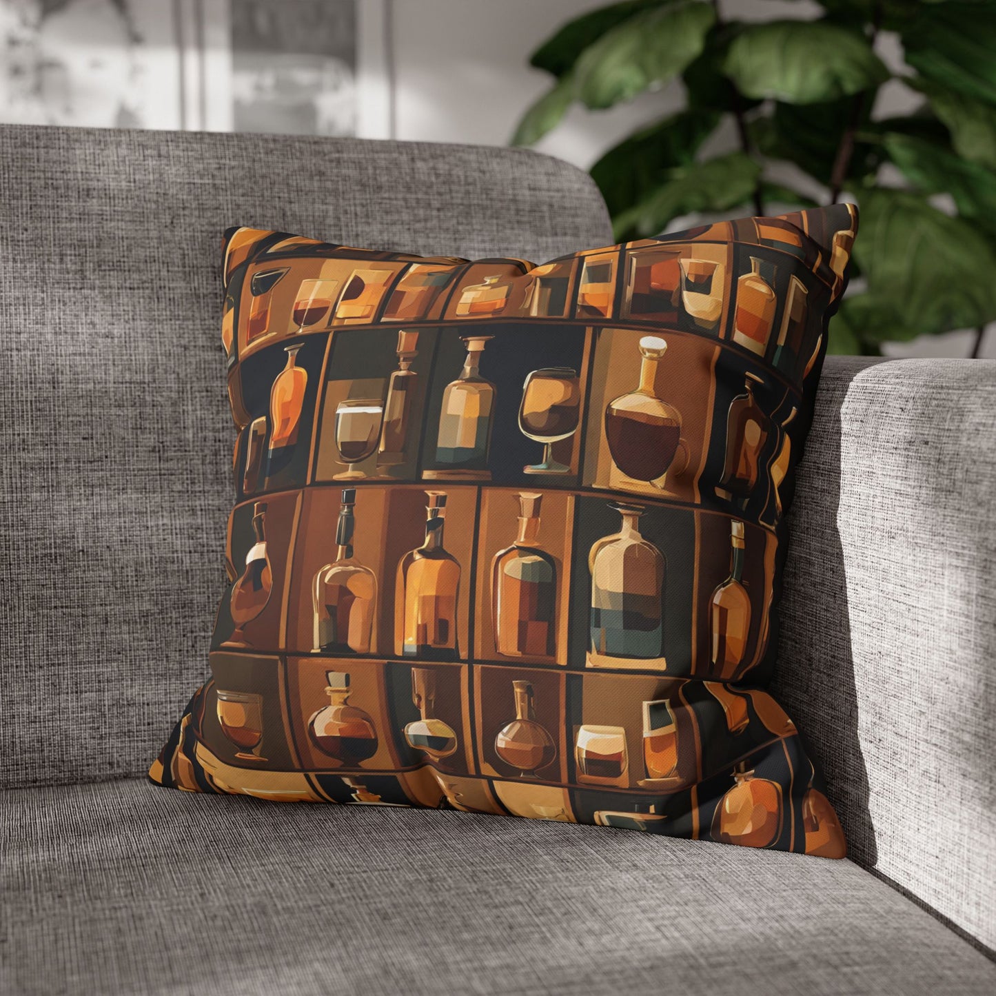 Well Stocked Square Poly Canvas Pillowcase