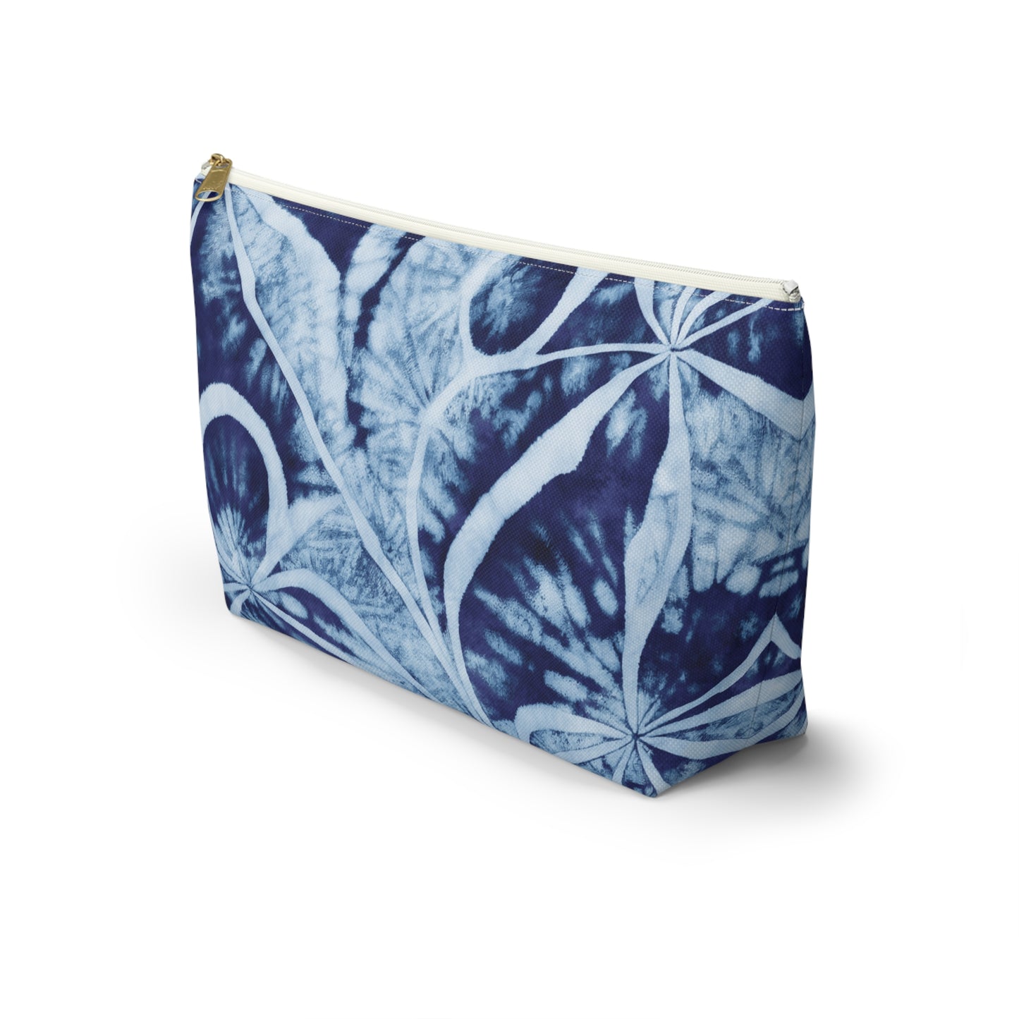 Shibori Indigo Accessory Pouch w T-bottom