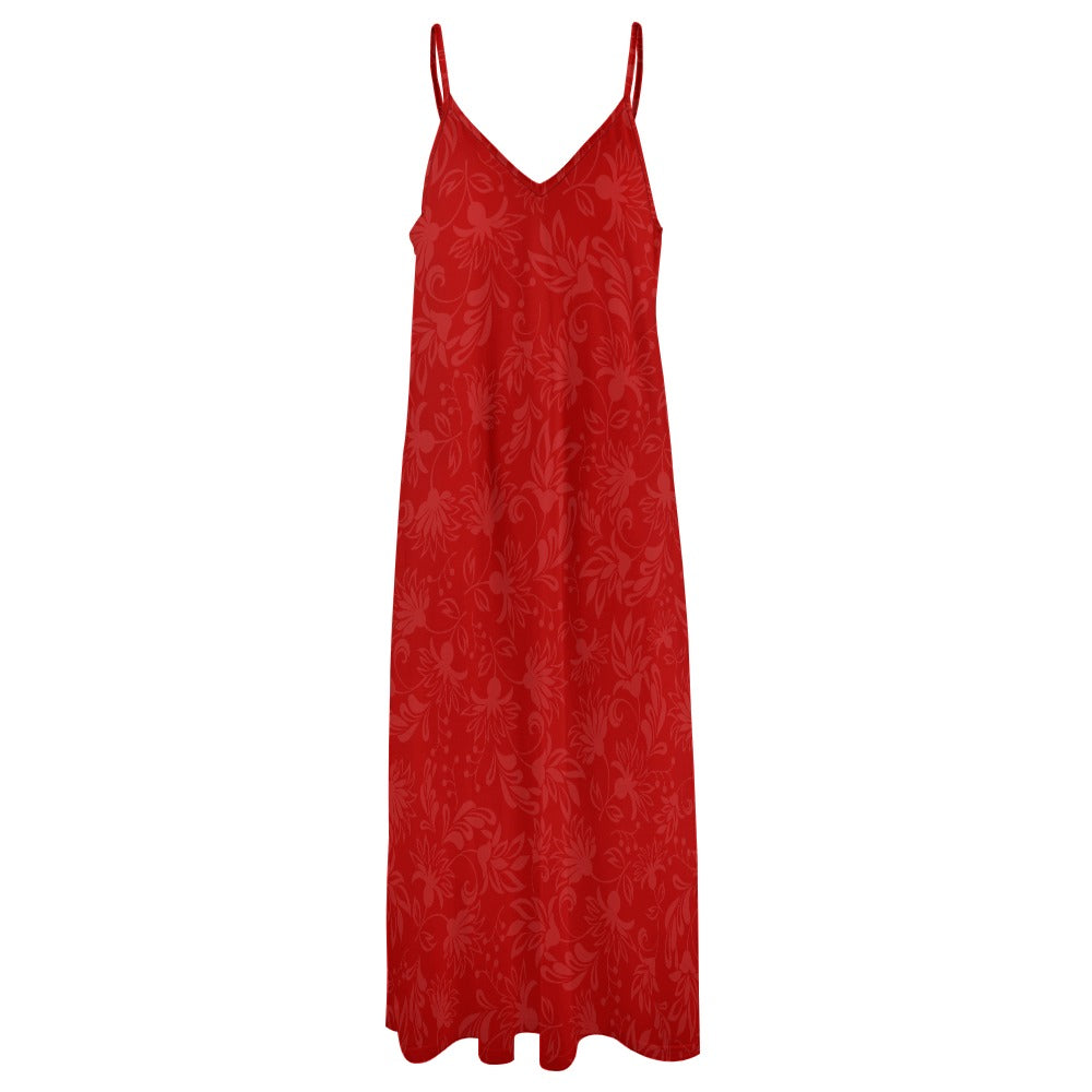 Red Floral Women's Summer Fashion Slip Dress